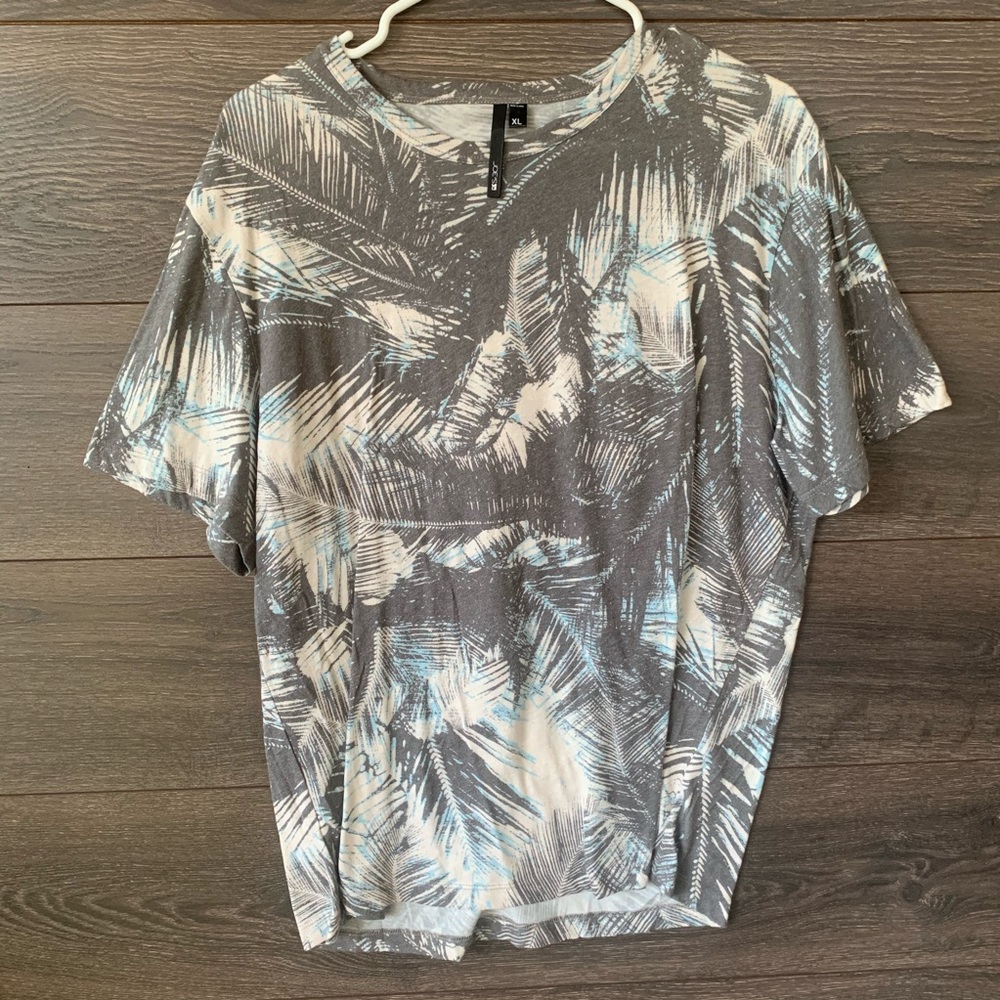 Joes Jeans Palm Leaf Print Short Sleeve Shirt